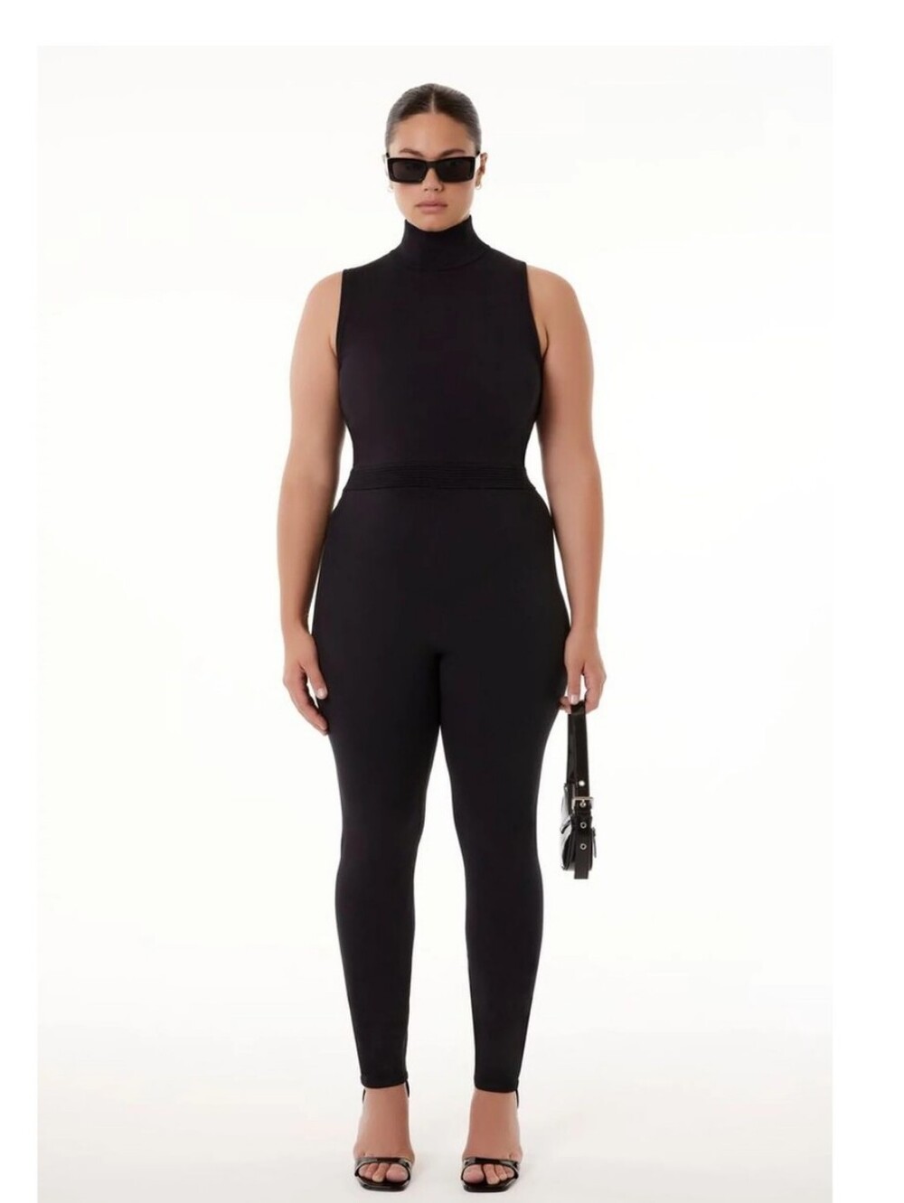 Barney NY x Forever 21 Sleeveless Knit Turtleneck Jumpsuit in Light Taupe Sz 1X - Picture 7 of 7